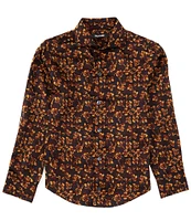 Murano Big Boys 8-20 Long Sleeve Floral Print Button Front Shirt