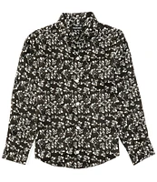 Murano Big Boys 8-20 Long Sleeve Floral Print Button Front Shirt