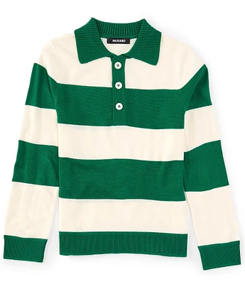 Murano Big Boys 8-20 Long Sleeve Horizontal Rugby Stripe Sweater