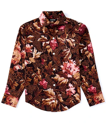 Murano Big Boys 8-20 Slim Sateen Floral Print Shirt