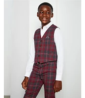 Murano Big Boy's 8-20 Welt Pocket Plaid Vest