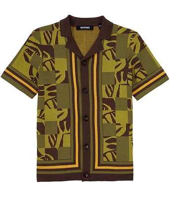Murano Big Boys 9-20 Jacquard Block Camp Knit Top