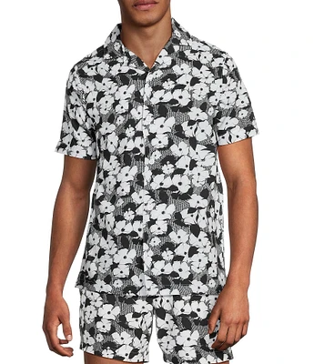 Murano Black White Cabana Woven Top