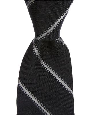 Murano Bordered Stripe 2 3/4#double; Silk Blend Tie