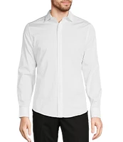 Murano Slim Fit Solid Pintuck Long Sleeve Woven Shirt