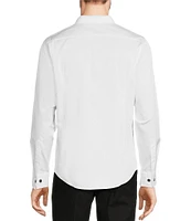 Murano Slim Fit Solid Pintuck Long Sleeve Woven Shirt