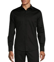 Murano Slim Fit Solid Pintuck Long Sleeve Woven Shirt