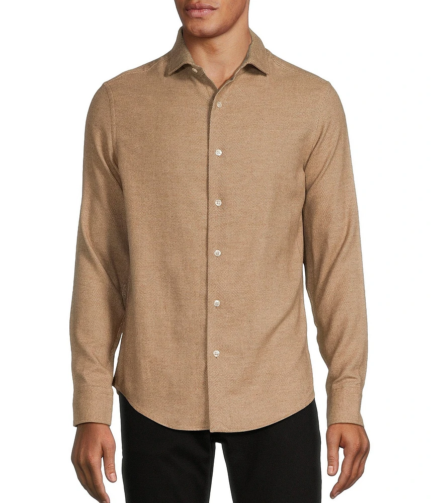 Murano Collezione Canclini Slim Fit Flannel Long Sleeve Woven Shirt