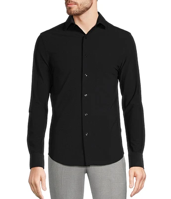 Murano Collezione Canclini Slim Fit Performance Stretch Solid Texture Long Sleeve Woven Shirt