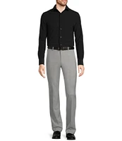 Murano Collezione Eurojersey Slim-Fit Performance Stretch Solid Textured Long Sleeve Woven Shirt