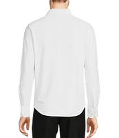 Murano Collezione Eurojersey Slim-Fit Performance Stretch Solid Textured Long Sleeve Woven Shirt