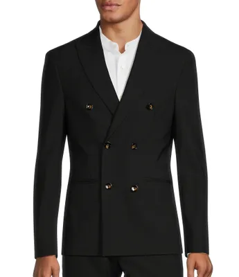 Murano Collezione Slim Fit Performance Bi-Stretch Double Breasted Wool Suit Blazer