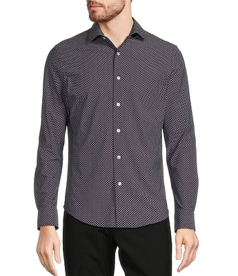 Murano Collezione Slim Fit Small Diamond Pattern Long Sleeve Woven Shirt