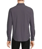 Murano Collezione Slim Fit Small Diamond Pattern Long Sleeve Woven Shirt