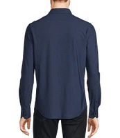 Murano Collezione Slim-Fit Small Texture Pattern Long Sleeve Woven Shirt