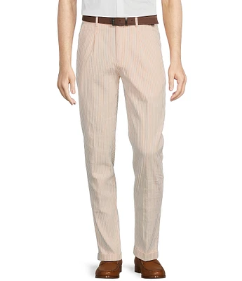 Murano Corsa Di Cavalli Derby Collection Lucas Pleated Stripe Seersucker Dress Pants