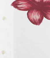 Murano Corsa Di Cavalli Derby Collection Slim Fit Placed Rose Print Short Sleeve Woven Shirt