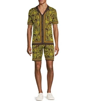 Murano Crocodile World Collection Block Jacquard 8#double; Inseam Shorts