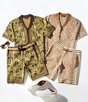 Murano Crocodile World Collection Block Jacquard 8#double; Inseam Shorts