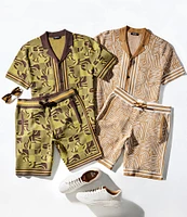 Murano Crocodile World Collection Line Jacquard 8#double; Inseam Shorts