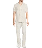 Murano Crocodile World Collection Lucas Fit Pleated Drawstring Embroidered Pants