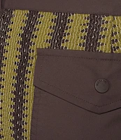 Murano Crocodile World Collection Open Weave Stripe 5.5#double; Inseam Shorts