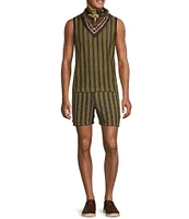 Murano Crocodile World Collection Open Weave Stripe Sleeveless Tank
