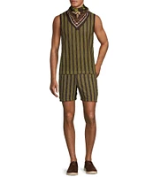 Murano Crocodile World Collection Open Weave Stripe Sleeveless Tank