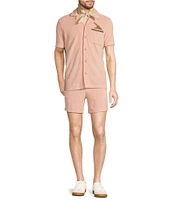 Murano Crocodile World Collection Slim Fit Embroidered Crocodile Pocket Short Sleeve Woven Shirt