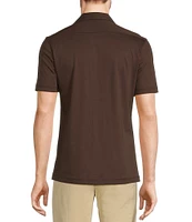 Murano Crocodile World Collection Slim Fit Embroidered Pocket Short Sleeve Woven Camp Shirt