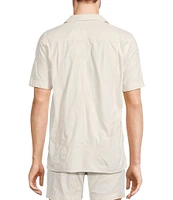 Murano Crocodile World Collection Slim Fit Place Print Embroidered Short Sleeve Woven Camp Shirt