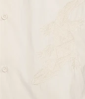 Murano Crocodile World Collection Slim Fit Place Print Embroidered Short Sleeve Woven Camp Shirt
