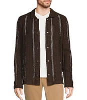 Murano Crocodile World Collection Slim Fit Pointelle Shirt Jacket