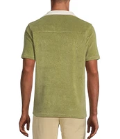 Murano Crocodile World Collection Slim Fit Terry Popover Johnny Collar Knit Polo Shirt