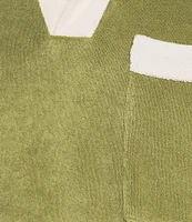 Murano Crocodile World Collection Slim Fit Terry Popover Johnny Collar Knit Polo Shirt