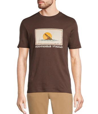 Murano Crocodile World Collection Slim Fit Velour Patch Short Sleeve T-Shirt