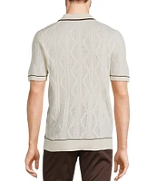 Murano Crocodile World Collection Textured Short Sleeve Tipped Polo Shirt