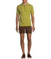 Murano Crocodile World Collection Textured Short Sleeve Tipped Polo Shirt