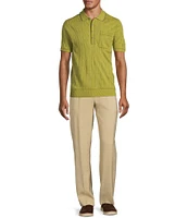 Murano Crocodile World Collection Textured Short Sleeve Tipped Polo Shirt