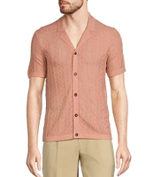 Murano Crocodile World Collection Textured Short Sleeve Woven Camp Shirt