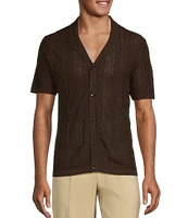 Murano Crocodile World Collection Textured Short Sleeve Woven Camp Shirt