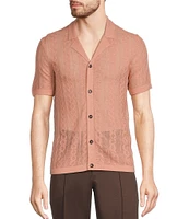 Murano Crocodile World Collection Textured Short Sleeve Woven Camp Shirt