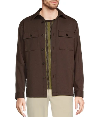 Murano Crocodile World Slim Fit Point Collar Shirt Jacket