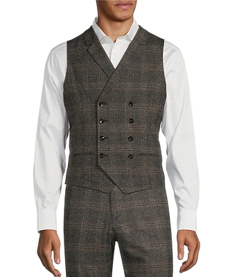 Murano Double Breasted Plaid Suit Separates Vest