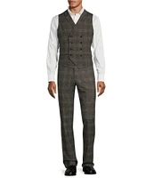 Murano Double Breasted Plaid Suit Separates Vest