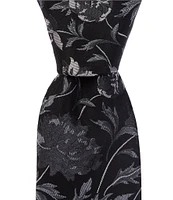 Murano Elegant Floral-Print 2 3/4#double; Silk-Blend Tie