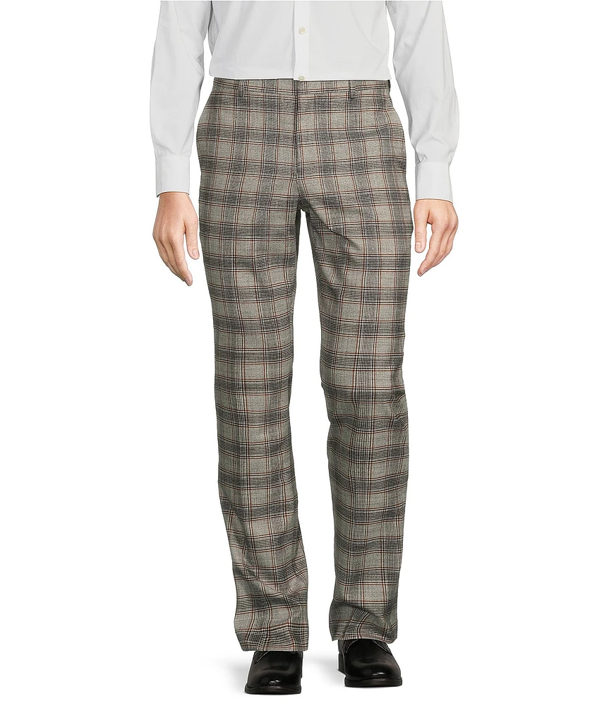 Murano Evan Extra Slim Fit Flat Front Glen Plaid Suit Separates Dress Pants