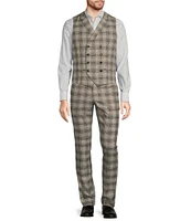 Murano Evan Extra Slim Fit Flat Front Glen Plaid Suit Separates Dress Pants