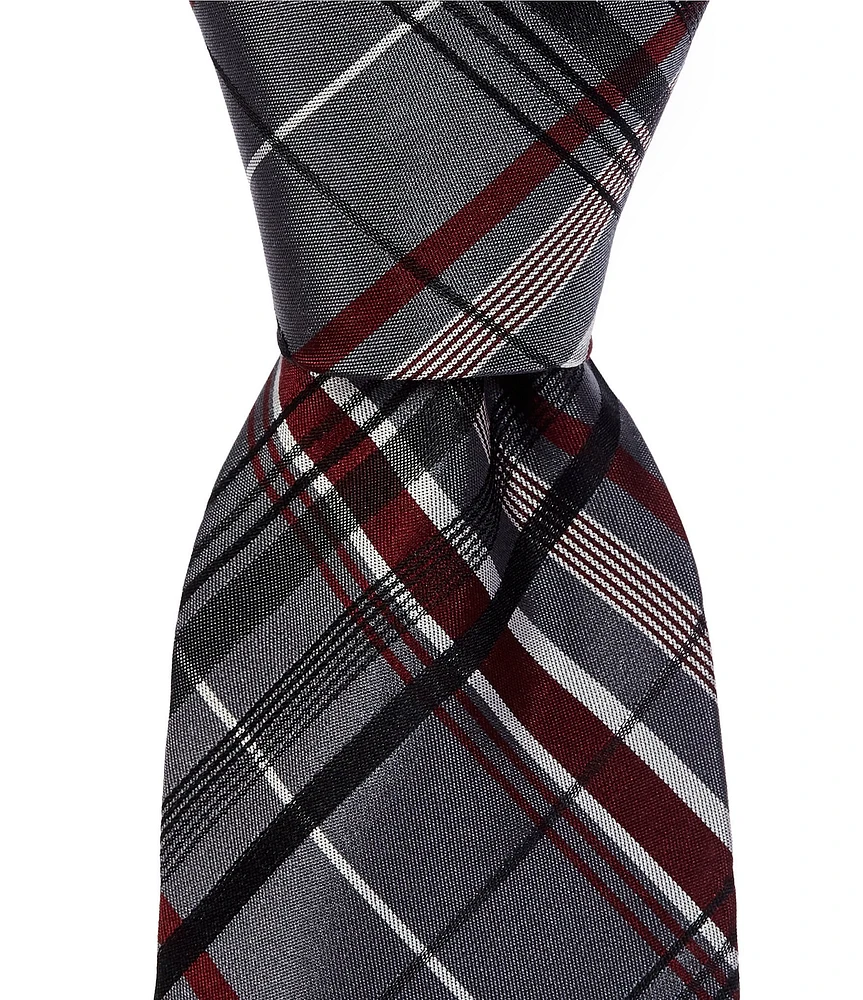 Murano Gwynn Plaid Print 3 1/8#double; Silk Tie
