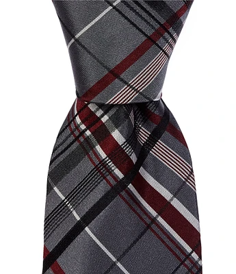 Murano Gwynn Plaid Print 3 1/8#double; Silk Tie